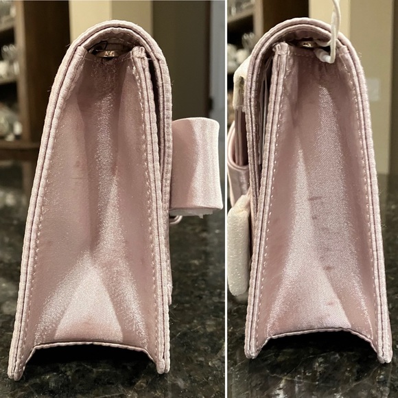 New Ted Baker MINAA Bow Detail Evening Bag, Pale Pink Satin Clutch, Formal Purse - Picture 16 of 16